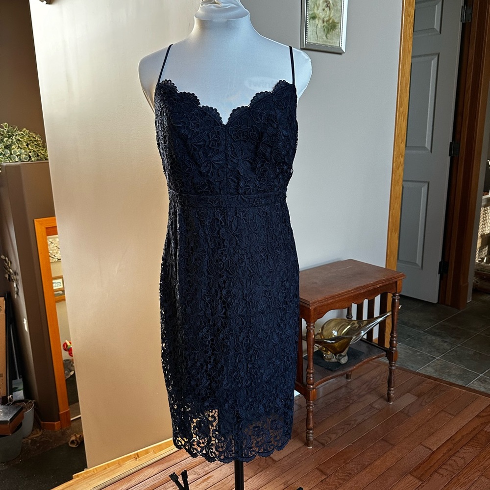 J Crew navy lace dress